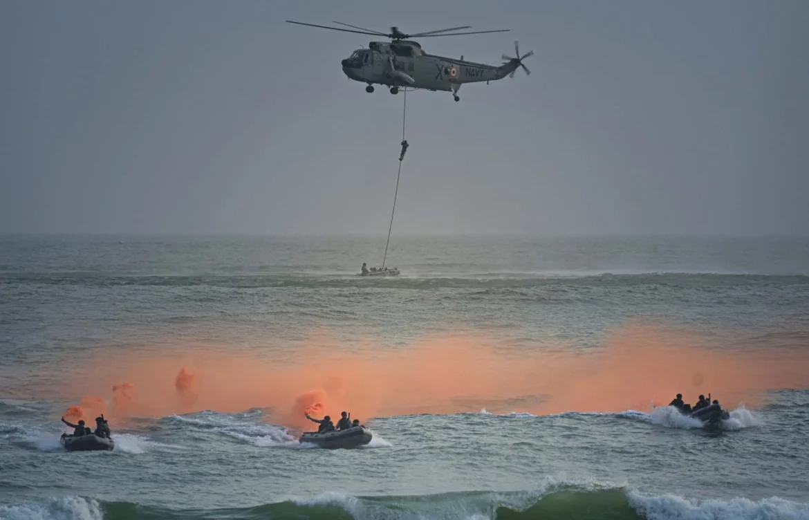 Two Indian Navy Skydivers Collide Mid-Air During ENC Rehearsals at RK Beach