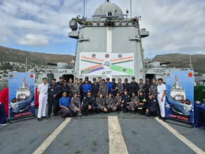 INS Talwar Hosts Social Interaction Celebrating the Success of IBSAMAR VIII